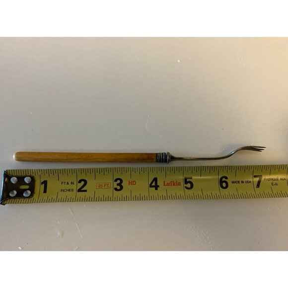 Victorian Antique Pickle Fork Twist Polished Bovine Bone Handle READ - Picture 7 of 10